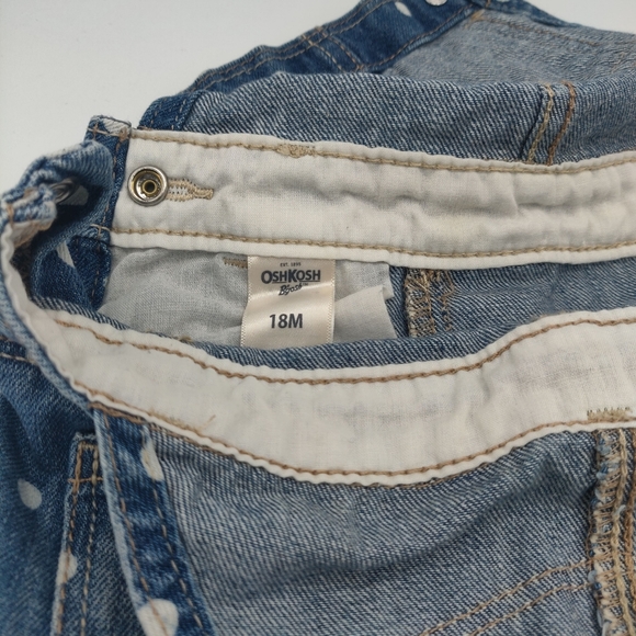 OshKosh B'gosh Toddler Girls Denim Overalls 18mo - Picture 3 of 8
